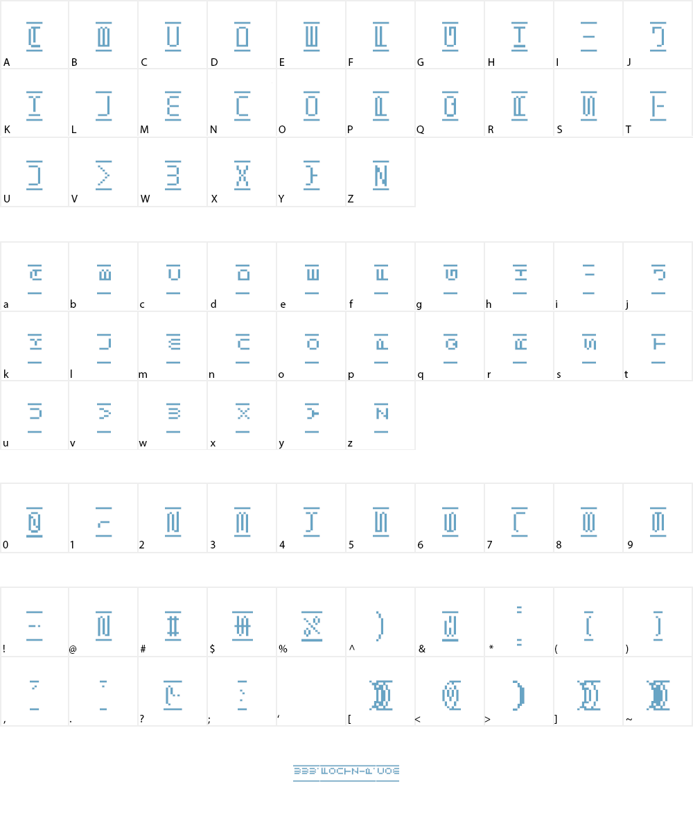 Shuttle BMP18 Font Character